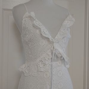 Lilyful - Eyelet Lily Lace Mini Dress -White NWT